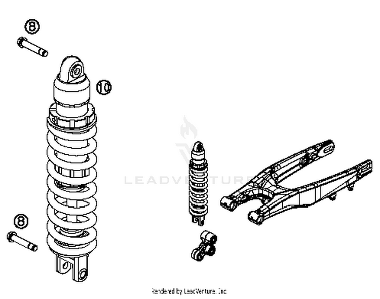 Shock Absorber 250 XC Chassis - 2014 Schematic