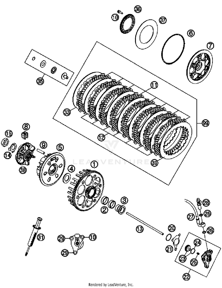 Clutch 450 SX-F FACT. REPL. USA Engine - 2012 Schematic