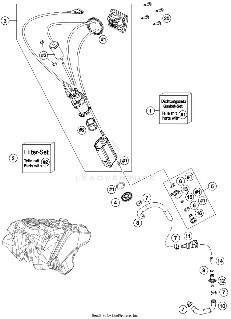 Fuel Pump 250 SX-F CHASSIS - 2019 Schematic