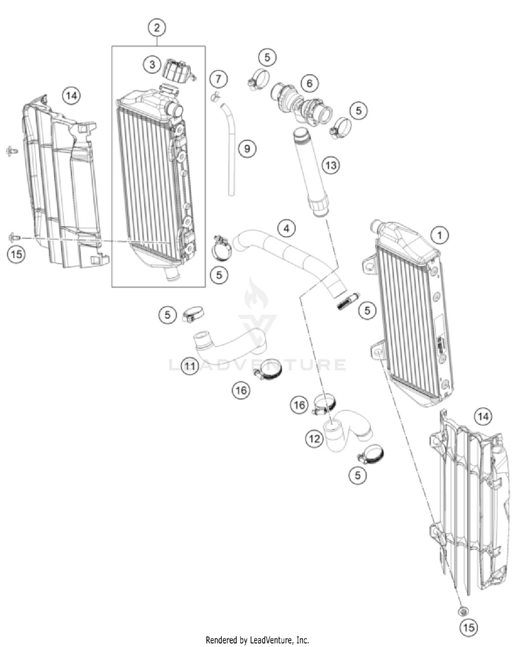 Cooling System 350 SX-F ENGINE - 2025 Schematic