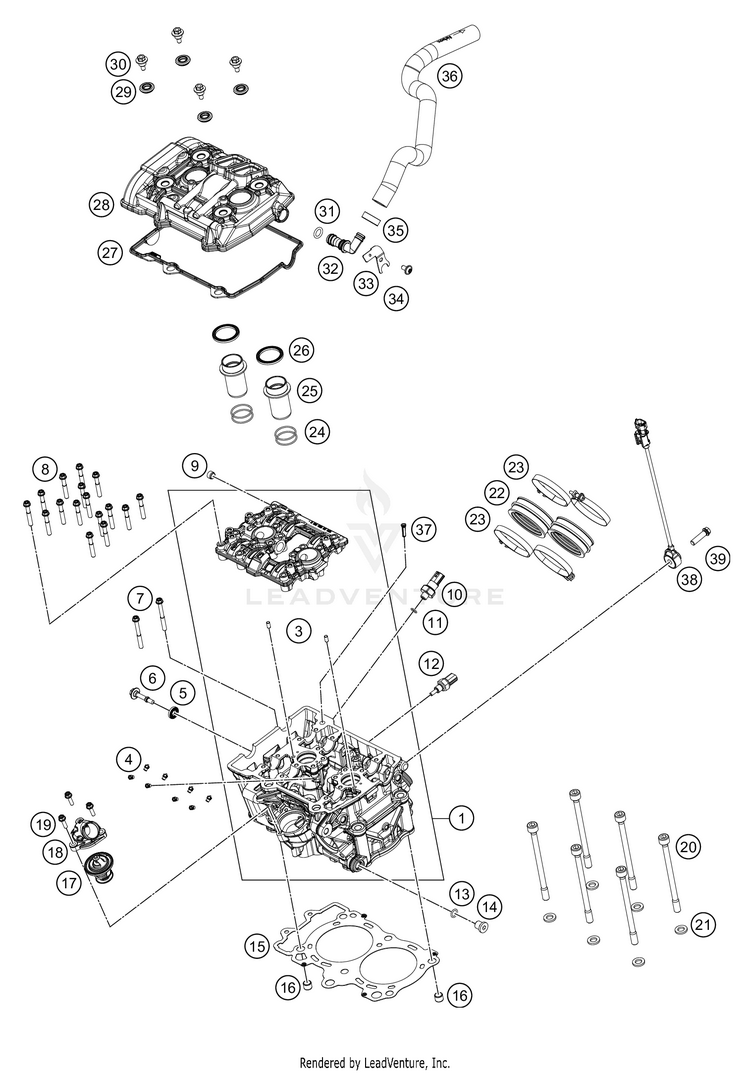 Cylinder Head 890 ADV R Engine - 2021 Schematic