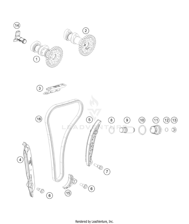 Timing Drive 250 SX-F Engine - 2023 Schematic
