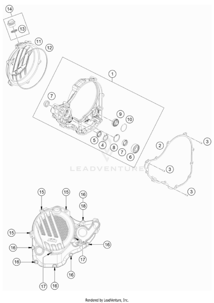 Clutch Cover 250 SX-F Engine - 2022 Schematic