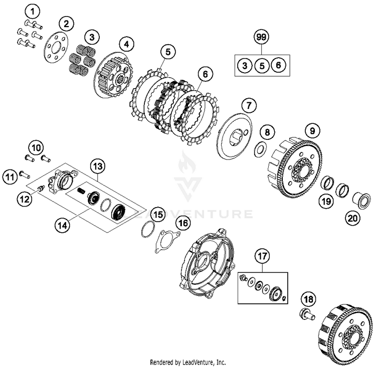 Clutch 65 SX Engine - 2016 Schematic