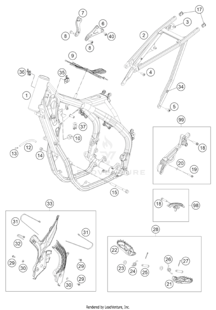 Frame 350 SX-F CHASSIS - 2022 Schematic