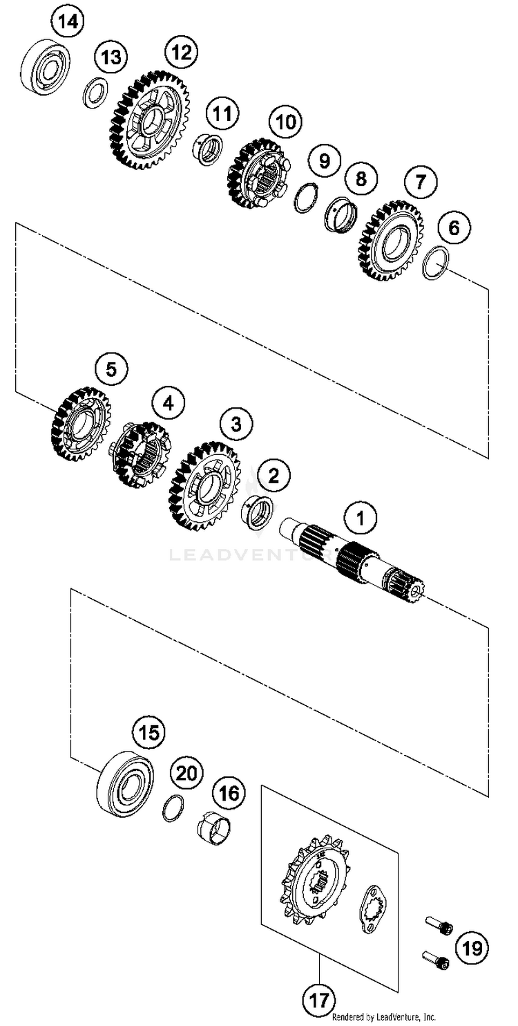 Transmission Ii - Countershaft RC 390 WHITE Engine - 2015 Schematic