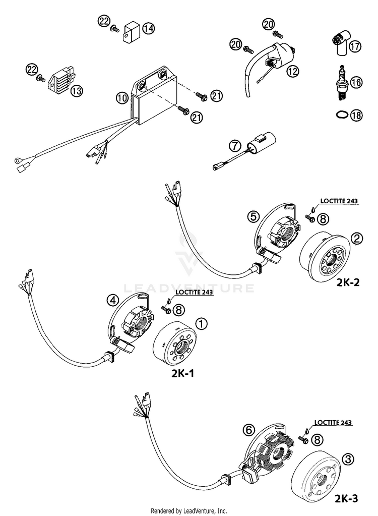 Ignition System Kokusan 250 EXC Engine - 2002 Schematic