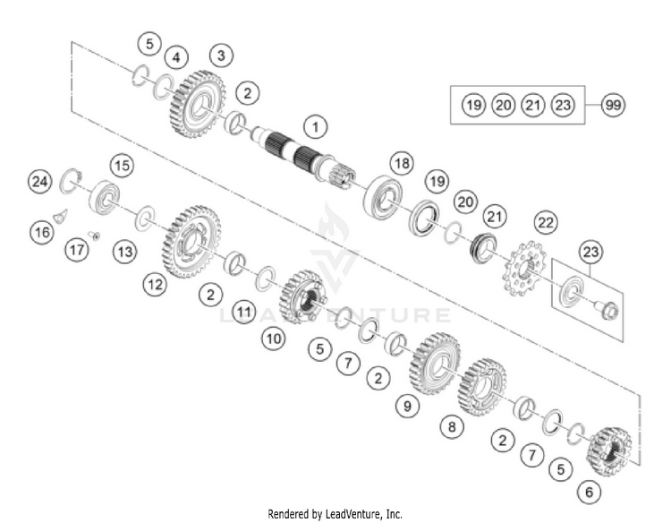 Transmission Ii - Countershaft 250 XC-W ENGINE - 2026 Schematic