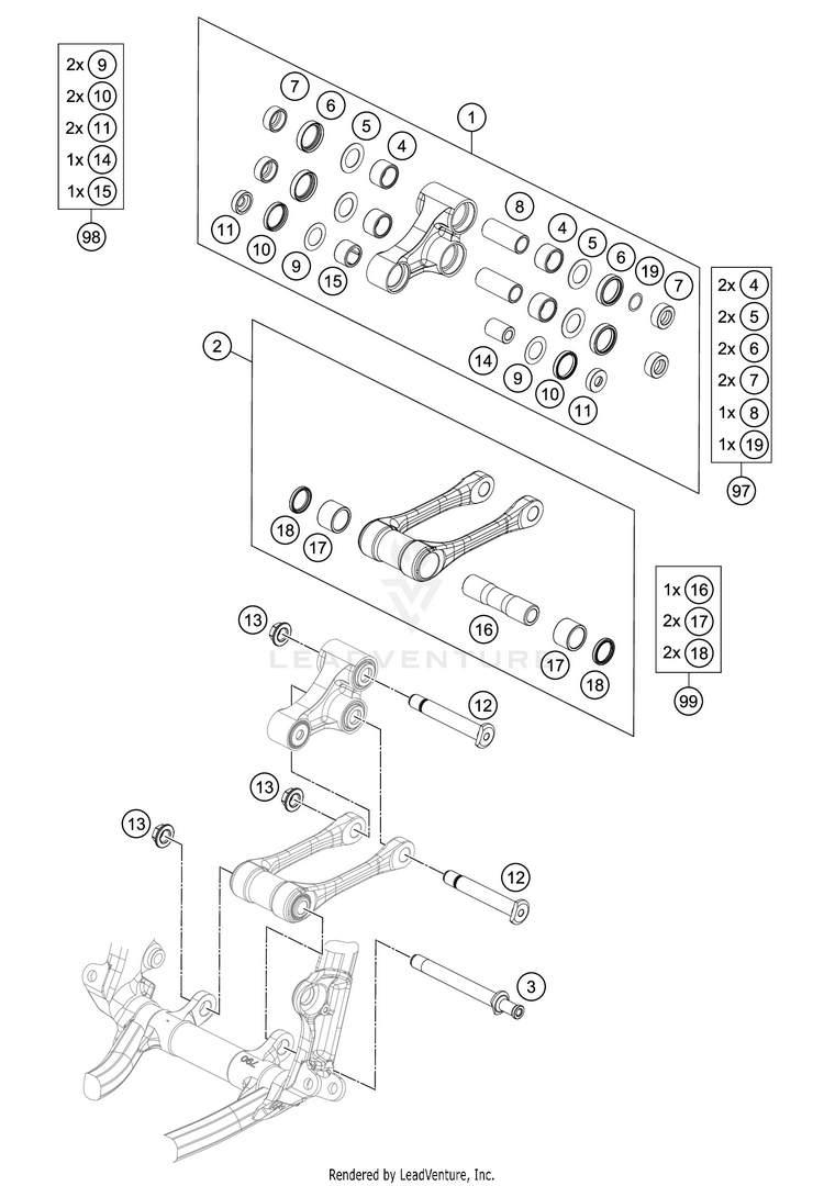 Pro Lever Linking 350 SX-F CHASSIS - 2020 Schematic