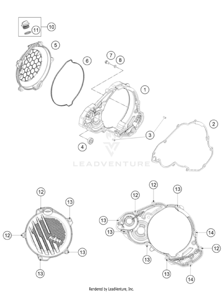 Clutch Cover 250 XC ENGINE - 2025 Schematic