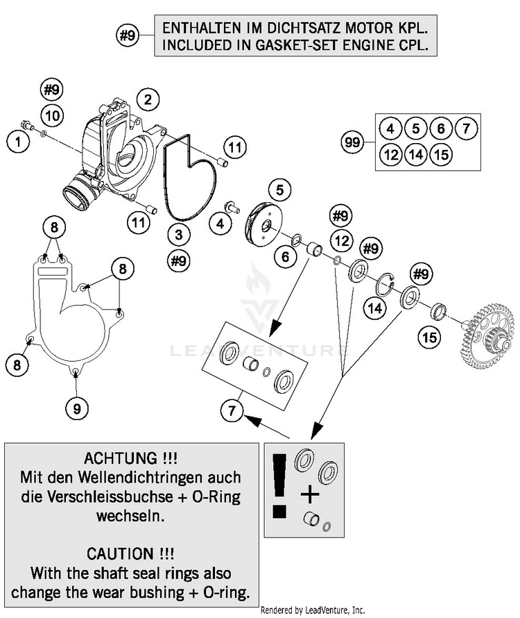 Water Pump 1290 SUPER ADVENTURE R ENGINE - 2018 Schematic