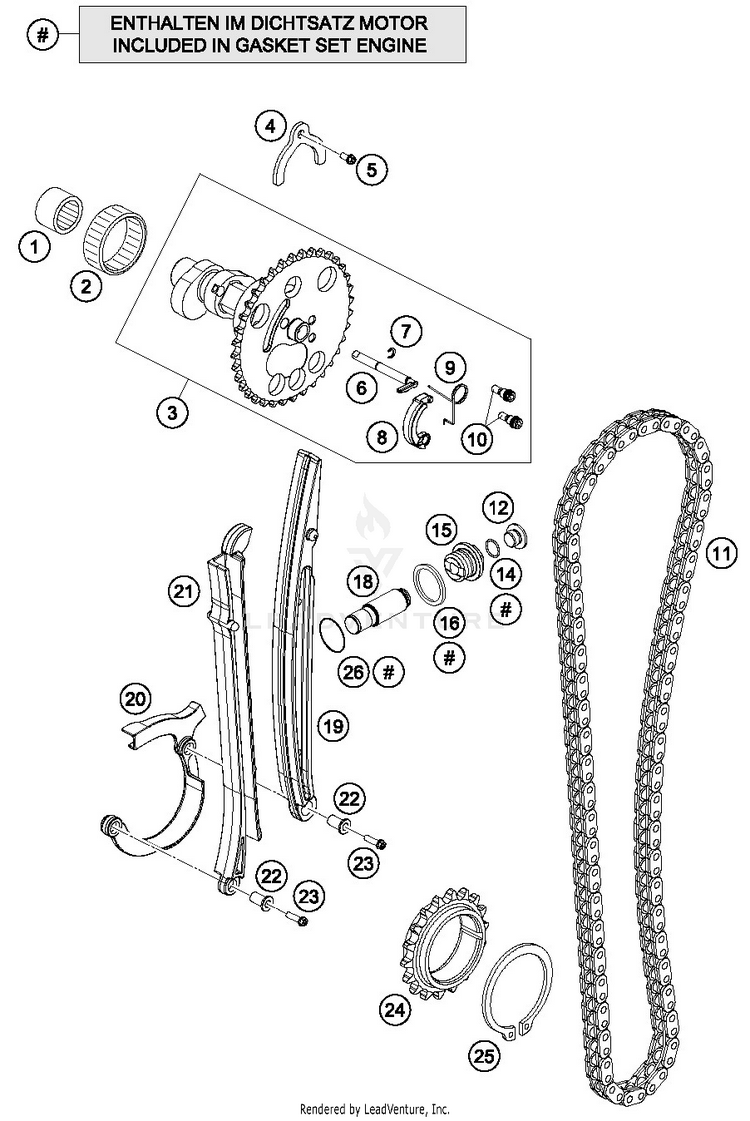 Timing Drive 690 ENDURO R ENGINE - 2017 Schematic