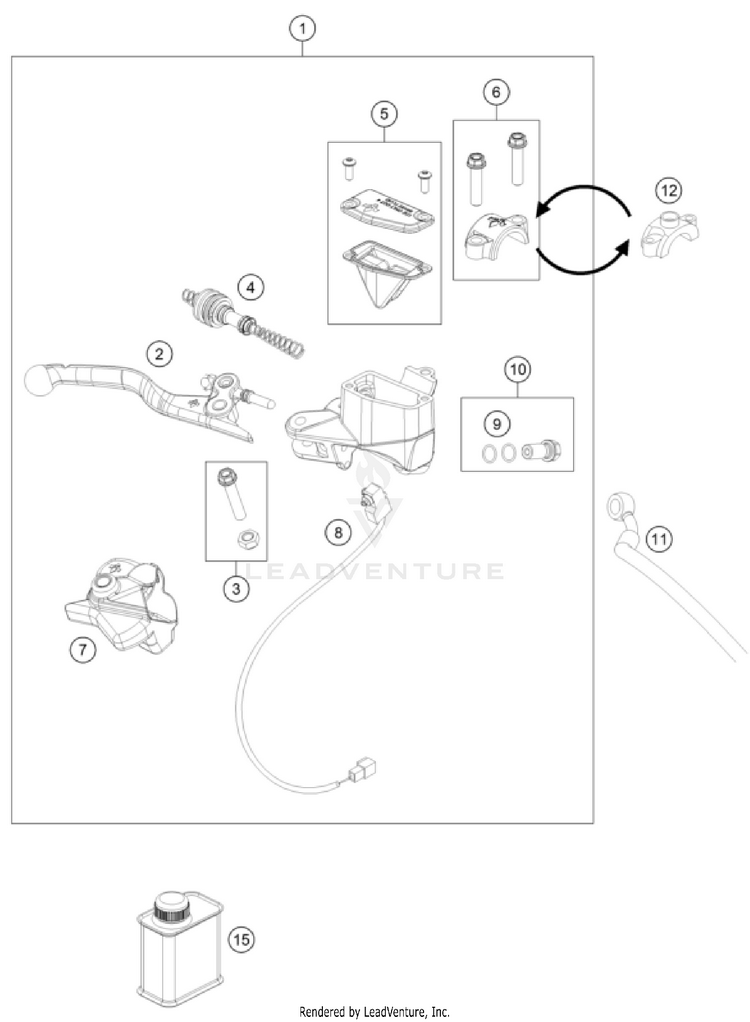 Front Brake Control FREERIDE E-XC CHASSIS - 2023 Schematic