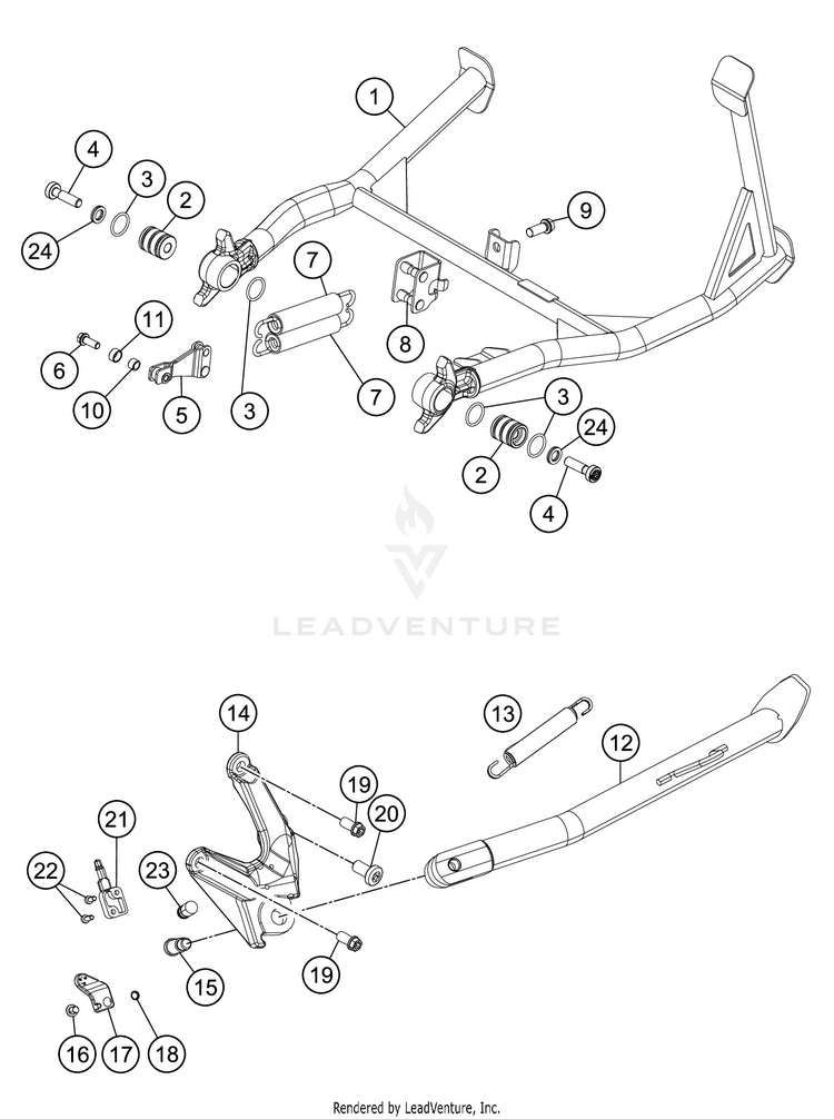 Side / Center Stand 1290 SUPER ADVENTURE R CHASSIS - 2019 Schematic