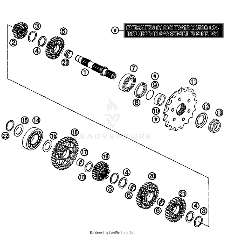 Transmission Ii - Countershaft 690 Enduro Engine - 2011 Schematic