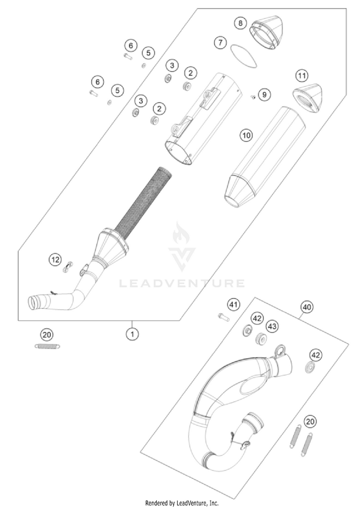 Exhaust System 250 SX-F CHASSIS - 2025 Schematic