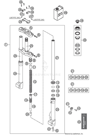 Front Fork Marzocchi Schematic