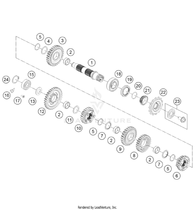 Transmission Ii - Countershaft 500 EXC US SL ENGINE - 2024 Schematic
