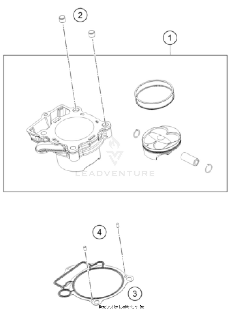 Cylinder 350 SX-F ENGINE - 2025 Schematic