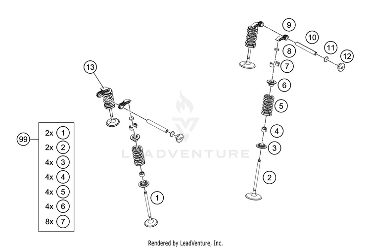 Valve Drive 390 RC WHITE ABS Engine - 2016 Schematic