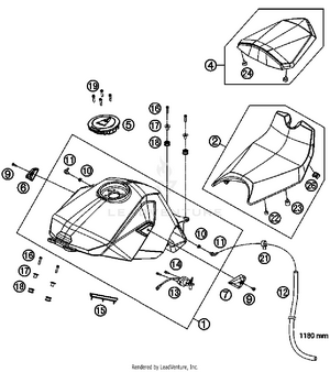 Tank, Seat, Cover Schematic