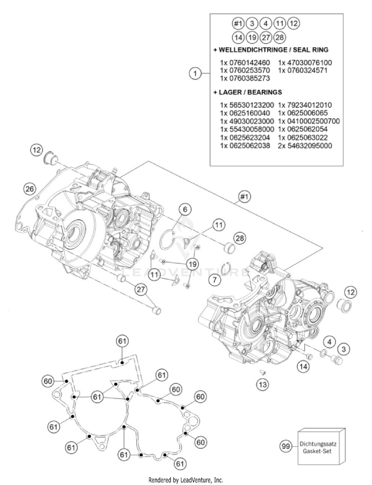Engine Case 250 SX ENGINE - 2026 Schematic