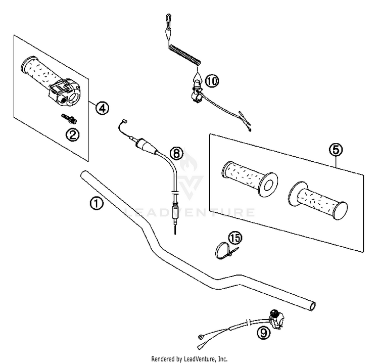 Handlebar, Controls 50 SX Chassis - 2007 Schematic
