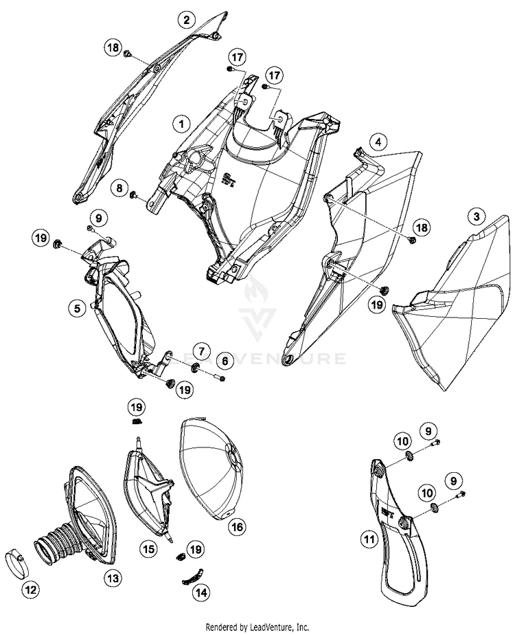 Air Filter 250 SX-F FACTORY EDITION Chassis - 2016 Schematic