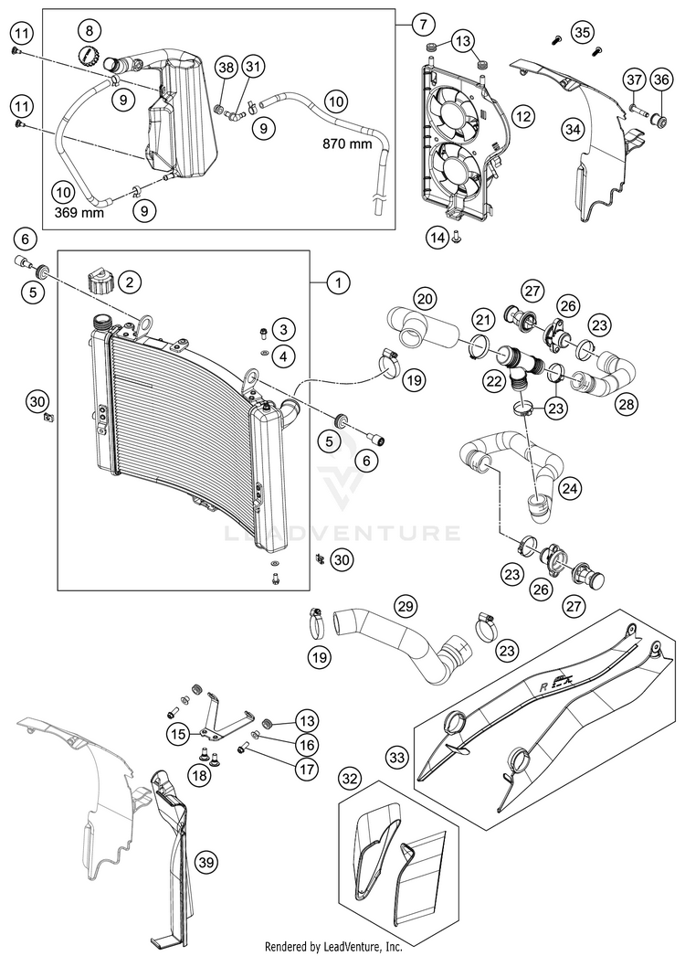 Cooling System 1290 SUPER ADVENTURE R ENGINE - 2020 Schematic