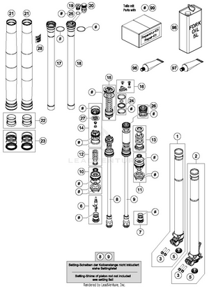 Front Fork Disassembled Schematic