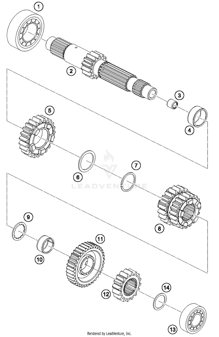 Transmission I - Main Shaft 1290 SUPER ADVENTURE R ENGINE - 2018 Schematic