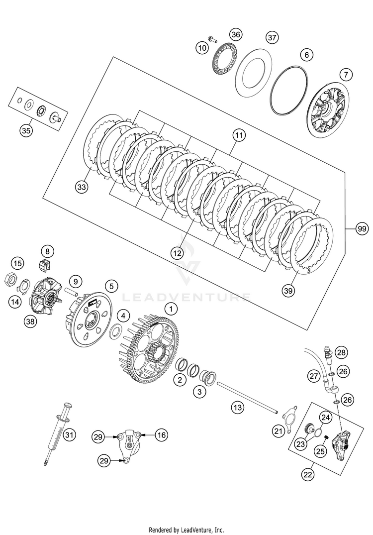 Clutch 500 EXC-F 500 EXC-F SIX DAYS Engine - 2021 Schematic
