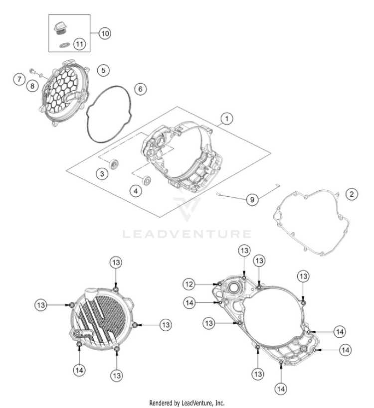 Clutch Cover 125 SX/XC ENGINE - 2026 Schematic