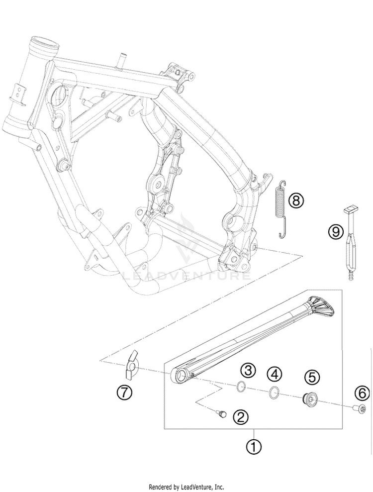Side / Center Stand 65 XC Chassis - 2009 Schematic