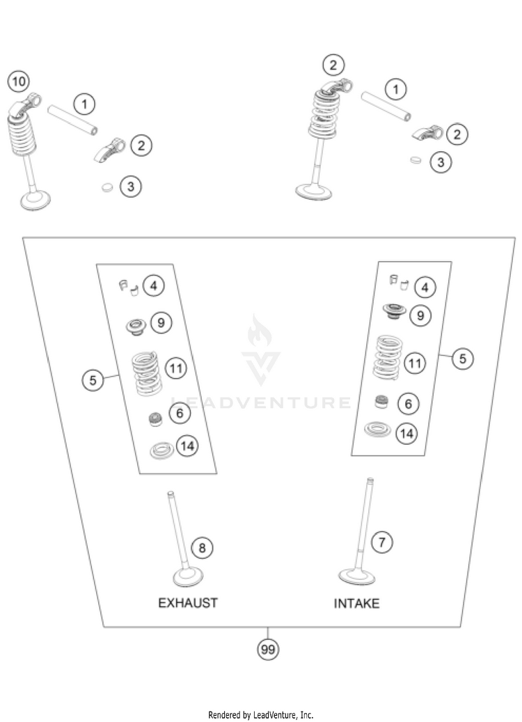 Valve Drive 350 EXC-F ENGINE - 2024 Schematic