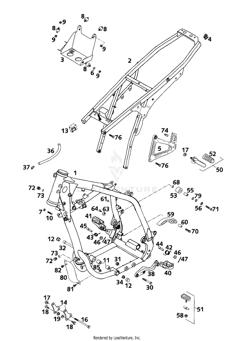 Frame, Sub Frame 640 LC4-E Chassis - 2000 Schematic