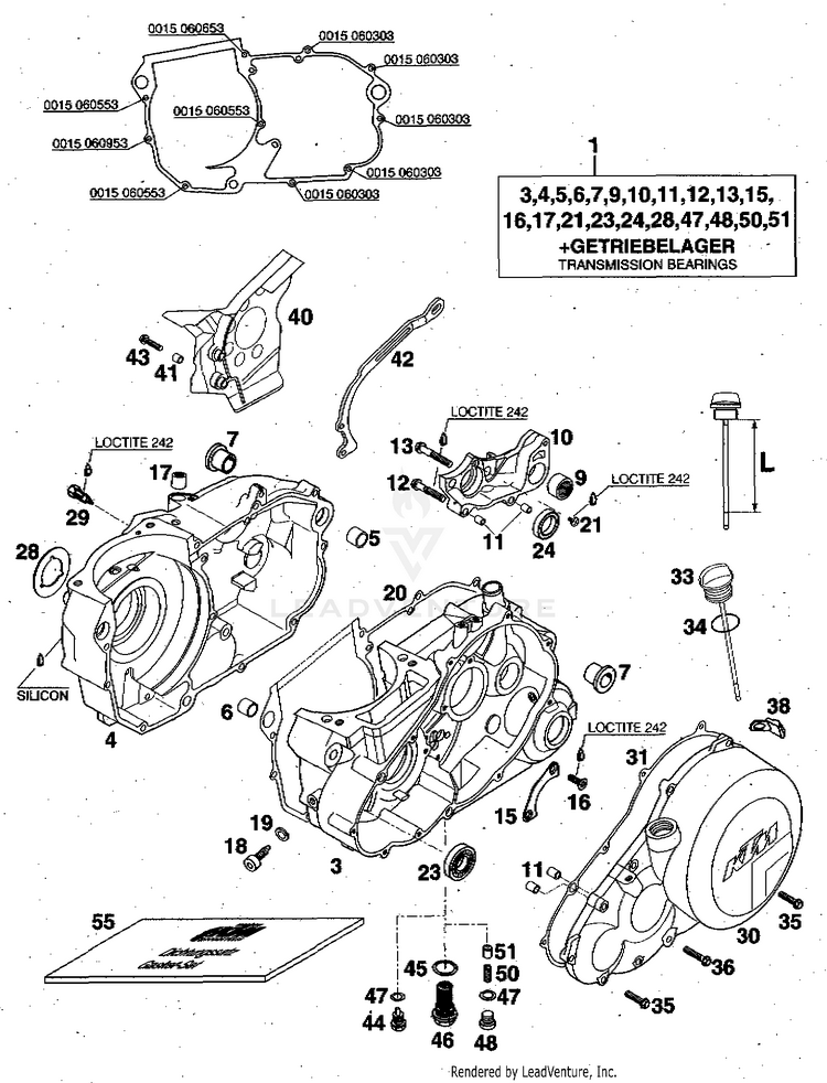 Engine Case 620 RXC-E Engine - 1997 Schematic
