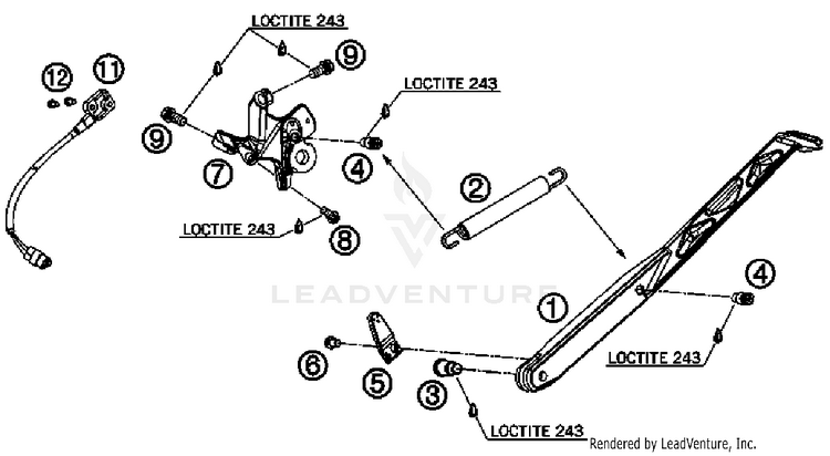 Side / Center Stand 690 Duke Chassis - 2008 Schematic
