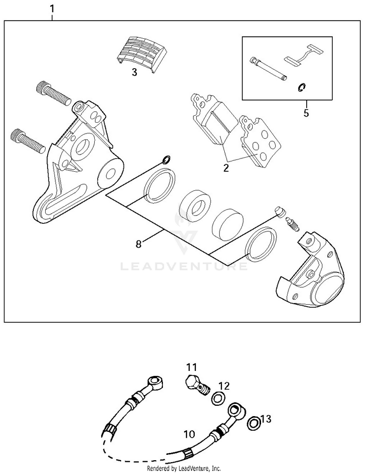 Brake Caliper Rear Schematic