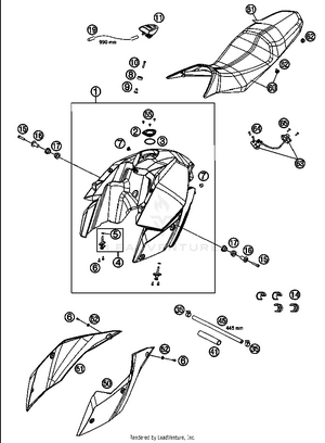 Tank, Seat, Cover Schematic