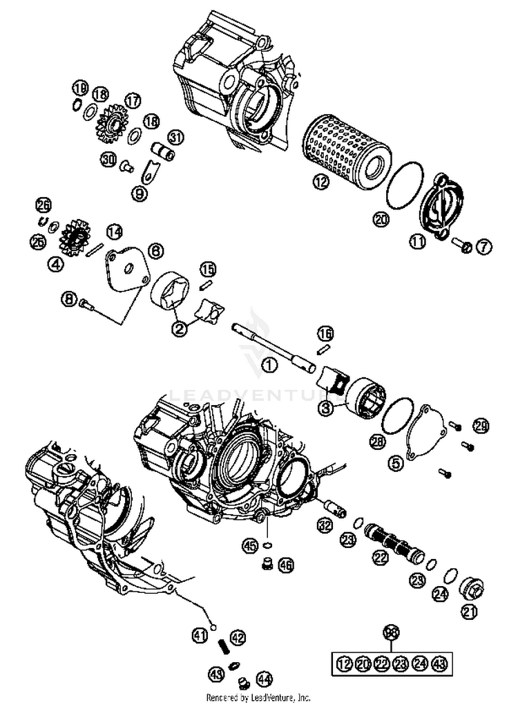 Lubricating System 350 XCFW SIXDAYS Engine - 2015 Schematic