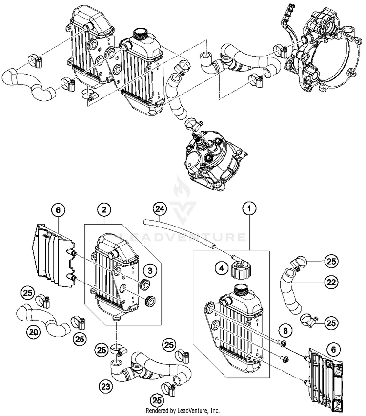 Cooling System 50 SX Engine - 2016 Schematic