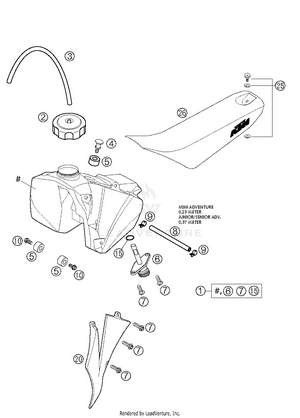 Tank, Seat, Cover Schematic