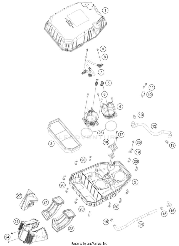 Air Filter 1390 SUPER DUKE R EVO, black CHASSIS - 2024 Schematic