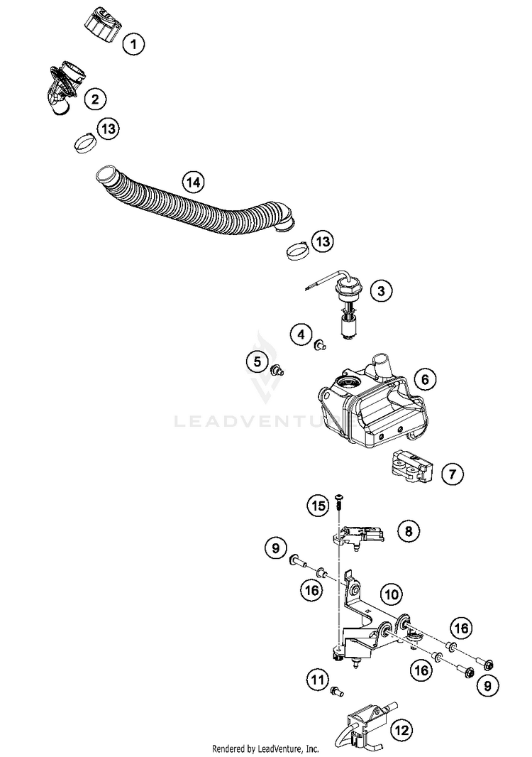Lubricating System 250 XC-W TPI ENGINE - 2018 Schematic