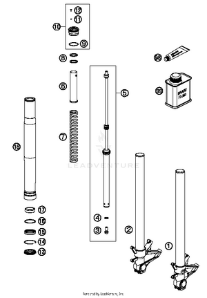 Front Fork Disassembled Schematic