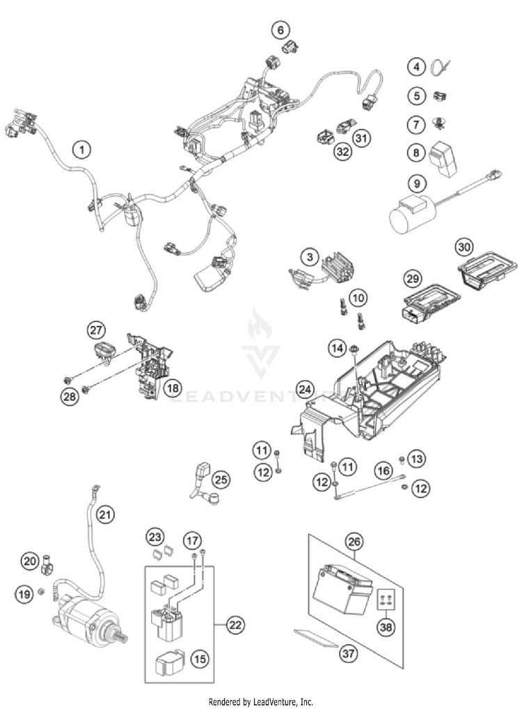 Wiring Harness 250 XC CHASSIS - 2024 Schematic