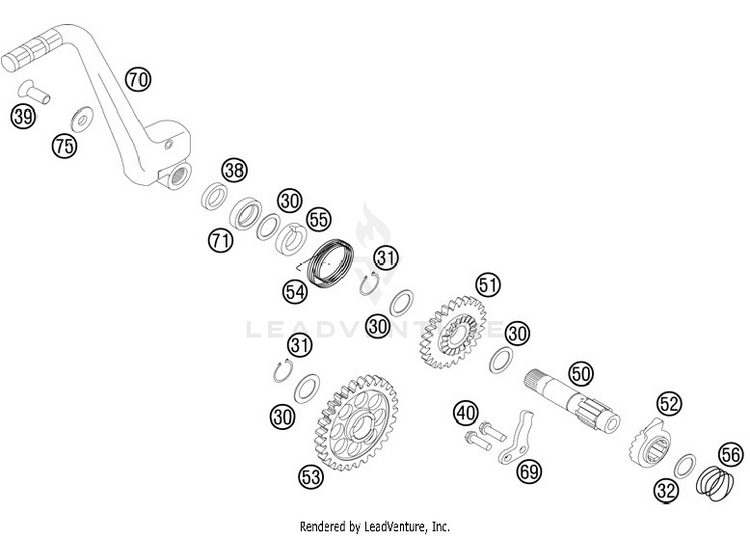 Kick Starter 250 XCFW Engine - 2012 Schematic