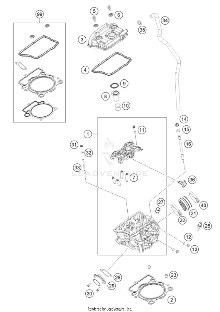 Cylinder Head 250 SX-F ENGINE - 2025 Schematic