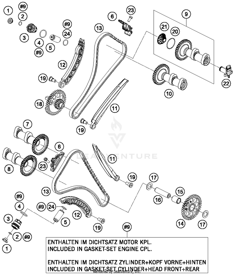 Timing Drive 1290 SUPERDUKE R ORANGE Engine - 2015 Schematic